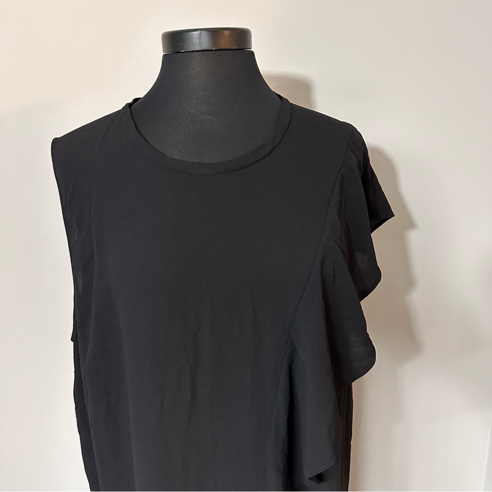 New Rachel Roy Black Ruffled Petal Sleeve Sheath Dress in Size XL - Picture 5 of 11